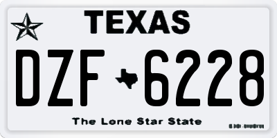 TX license plate DZF6228