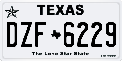 TX license plate DZF6229