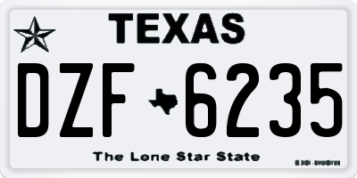TX license plate DZF6235