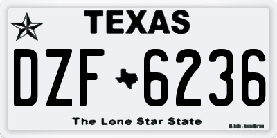 TX license plate DZF6236