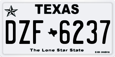 TX license plate DZF6237