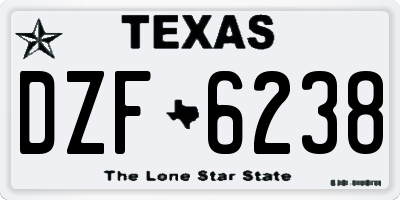 TX license plate DZF6238