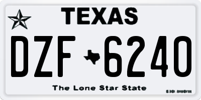 TX license plate DZF6240