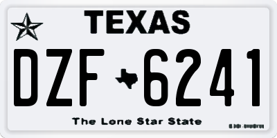 TX license plate DZF6241