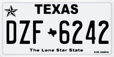 TX license plate DZF6242