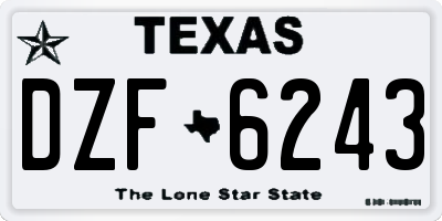TX license plate DZF6243
