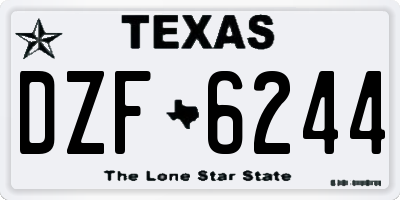 TX license plate DZF6244