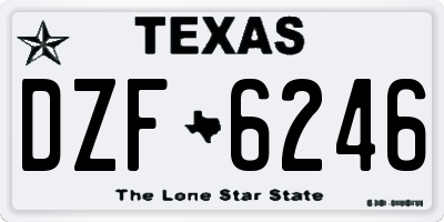 TX license plate DZF6246