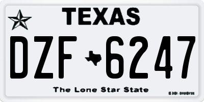 TX license plate DZF6247