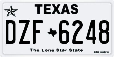 TX license plate DZF6248