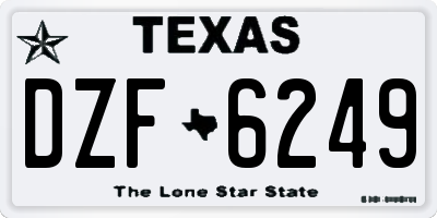 TX license plate DZF6249