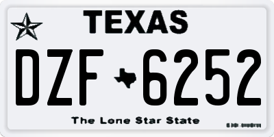 TX license plate DZF6252