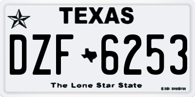 TX license plate DZF6253