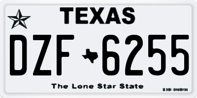 TX license plate DZF6255