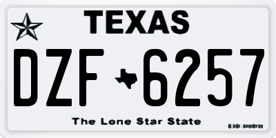 TX license plate DZF6257