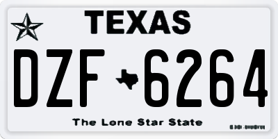 TX license plate DZF6264