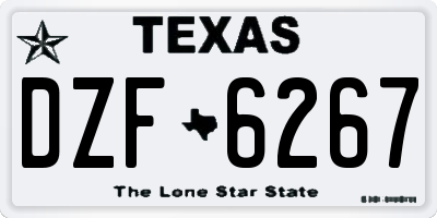 TX license plate DZF6267