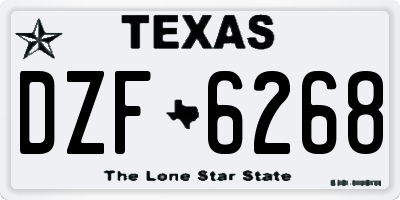 TX license plate DZF6268