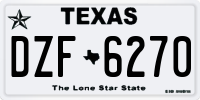 TX license plate DZF6270