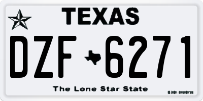 TX license plate DZF6271