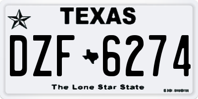 TX license plate DZF6274