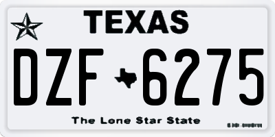 TX license plate DZF6275