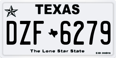 TX license plate DZF6279