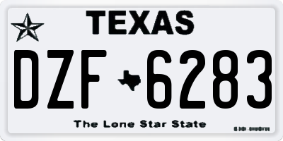 TX license plate DZF6283