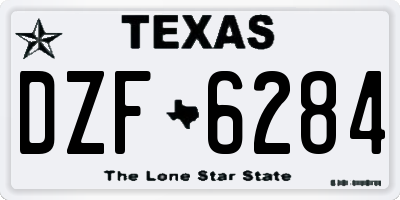 TX license plate DZF6284
