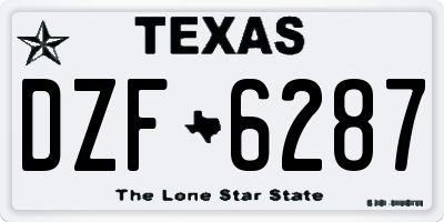 TX license plate DZF6287