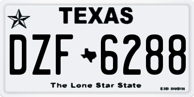 TX license plate DZF6288