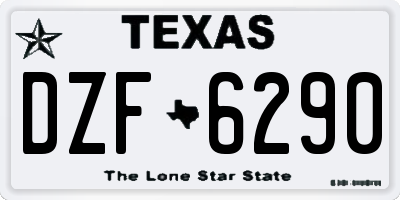 TX license plate DZF6290