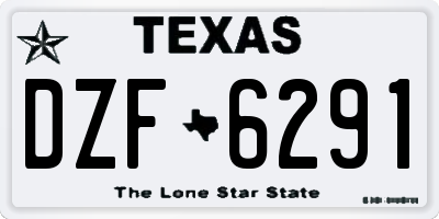 TX license plate DZF6291