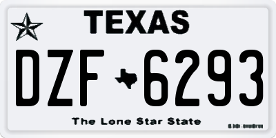 TX license plate DZF6293