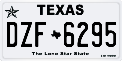TX license plate DZF6295
