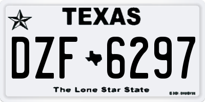 TX license plate DZF6297