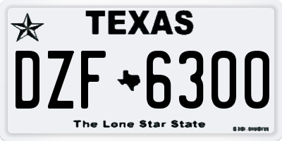 TX license plate DZF6300