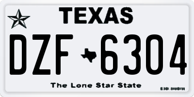 TX license plate DZF6304