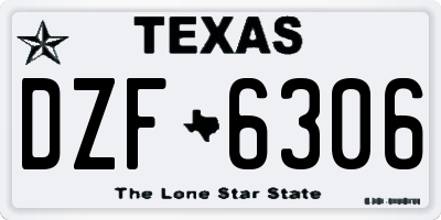 TX license plate DZF6306
