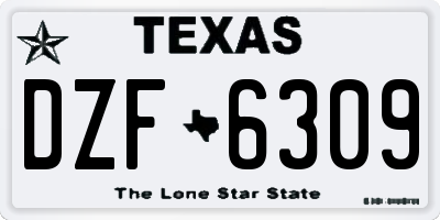 TX license plate DZF6309
