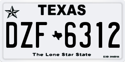 TX license plate DZF6312