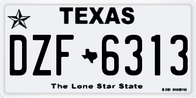 TX license plate DZF6313