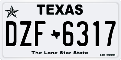 TX license plate DZF6317