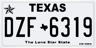 TX license plate DZF6319