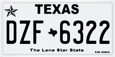TX license plate DZF6322
