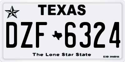 TX license plate DZF6324
