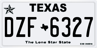 TX license plate DZF6327