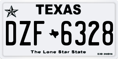 TX license plate DZF6328