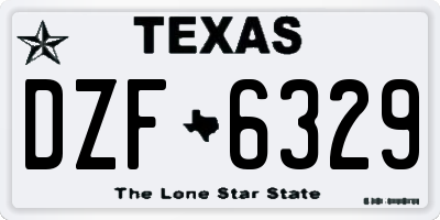 TX license plate DZF6329