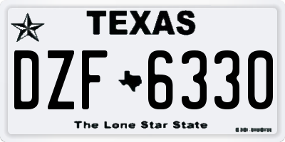 TX license plate DZF6330